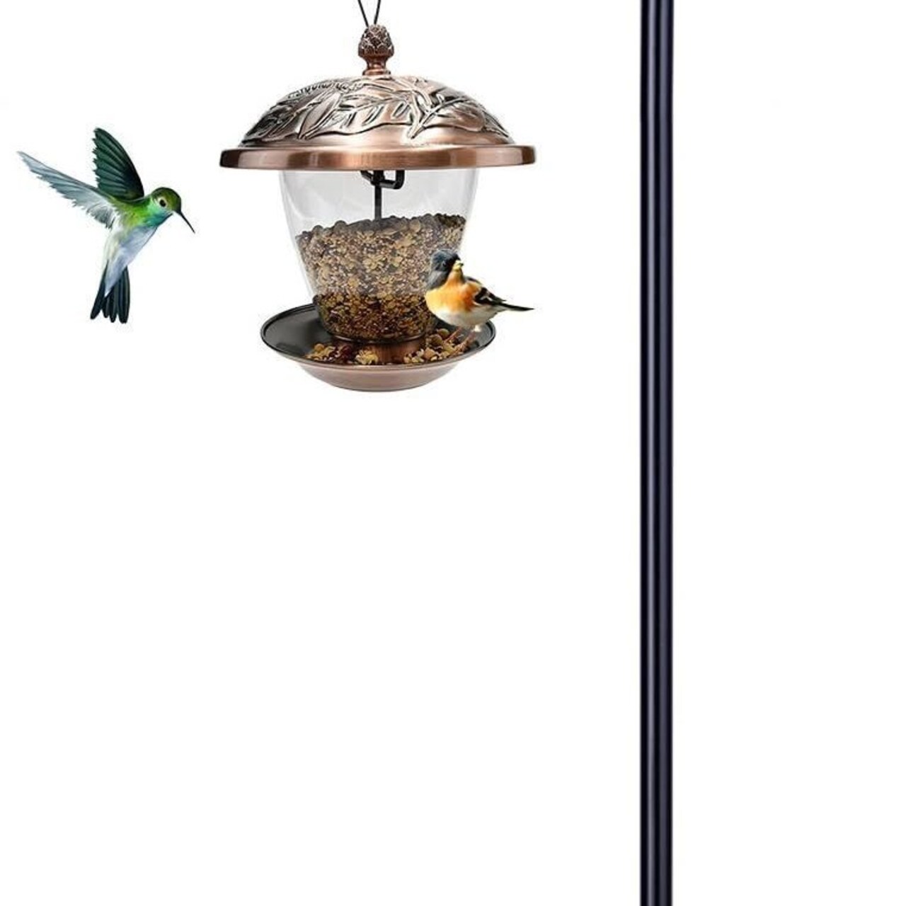 Edge Collections - 46" - Black - MorTime Shepherd Hook for Outdoor Bird Feeders - 1 Piece